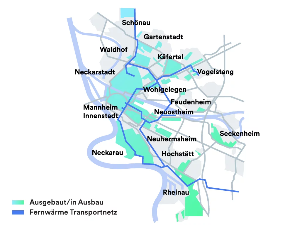 Fernwärme-Verfügbarkeit im Netzgebiet Mannheim 